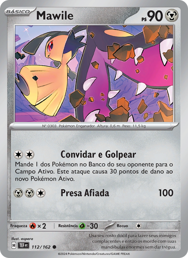 Mawile 112 — Forças Temporais (Portuguese Pokémon TCG card)