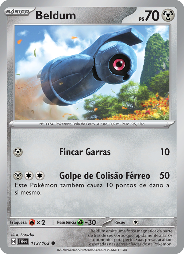 Beldum 113 — Forças Temporais (Portuguese Pokémon TCG card)