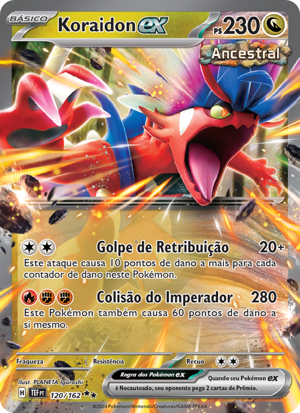 Koraidon ex 120 — Forças Temporais (Portuguese Pokémon TCG card)