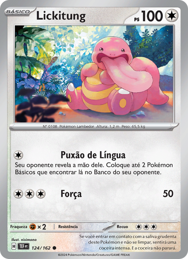 Lickitung 124 — Temporal Forces (Portuguese Pokémon TCG card)