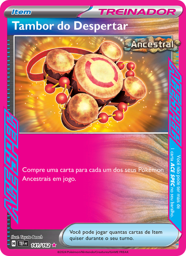 Tambor do Despertar 141 — Forças Temporais (Portuguese Pokémon TCG card)