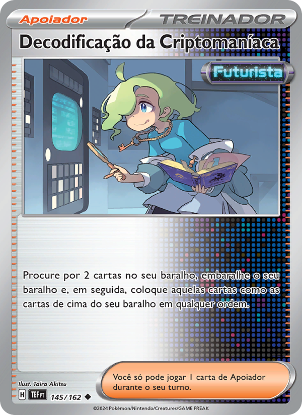 Decodificação da Criptomaníaca 145 — Temporal Forces (Portuguese Pokémon TCG card)