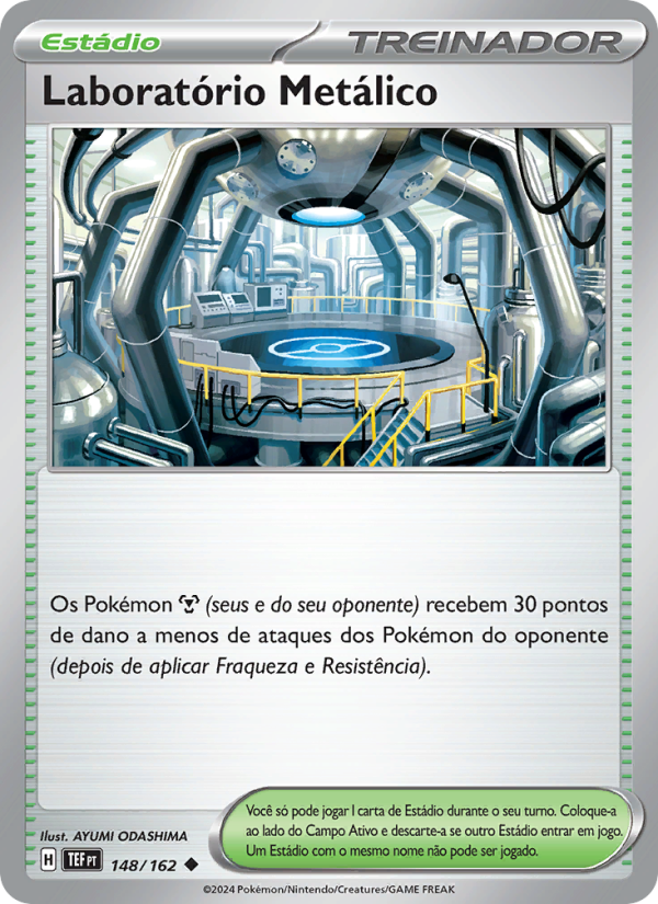 Laboratório Metálico 148 — Forças Temporais (Portuguese Pokémon TCG card)