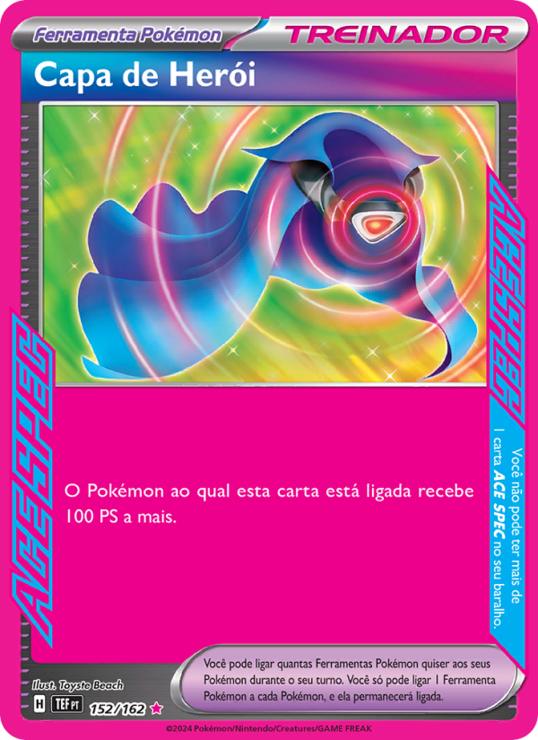 Capa de Herói 152 — Forças Temporais (Portuguese Pokémon TCG card)
