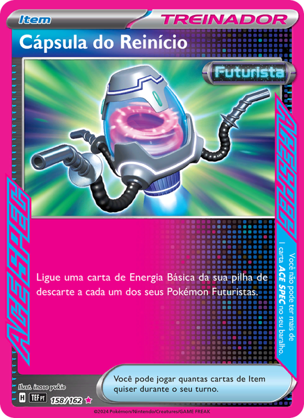 Cápsula do Reinício 158 — Forças Temporais (Portuguese Pokémon TCG card)