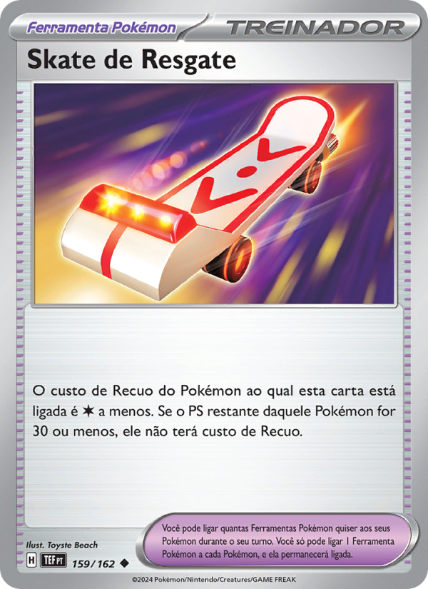 Skate de Resgate 159 — Forças Temporais (Portuguese Pokémon TCG card)