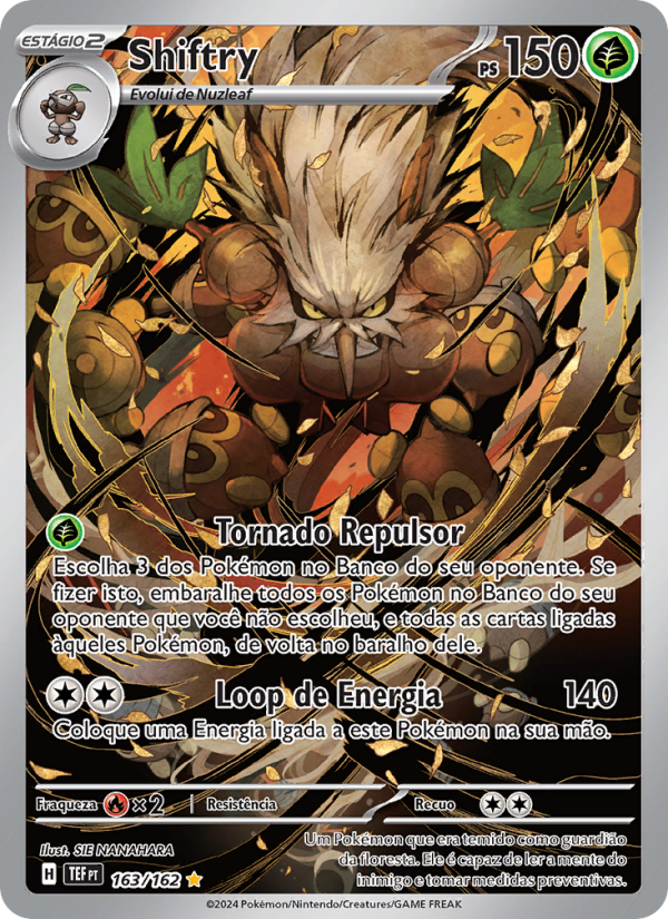 Shiftry 163 — Forças Temporais (Portuguese Pokémon TCG card)