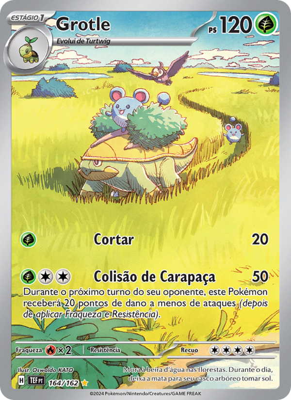 Grotle 164 — Forças Temporais (Portuguese Pokémon TCG card)