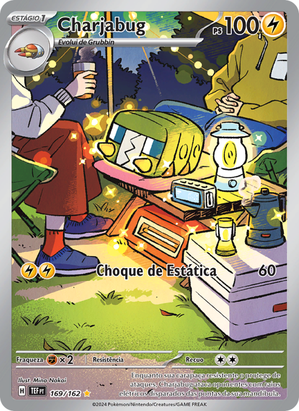 Charjabug 169 — Forças Temporais (Portuguese Pokémon TCG card)