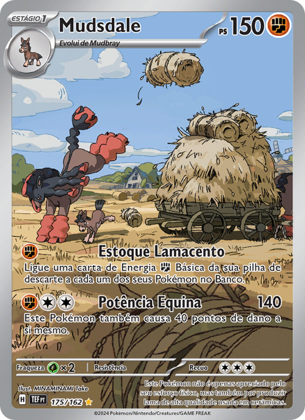 Mudsdale 175 — Forças Temporais (Portuguese Pokémon TCG card)