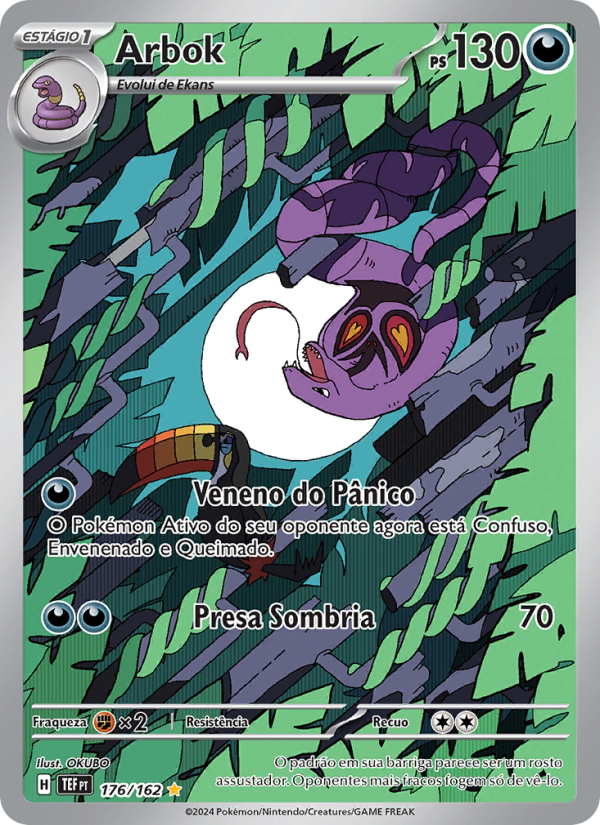 Arbok 176 — Forças Temporais (Portuguese Pokémon TCG card)