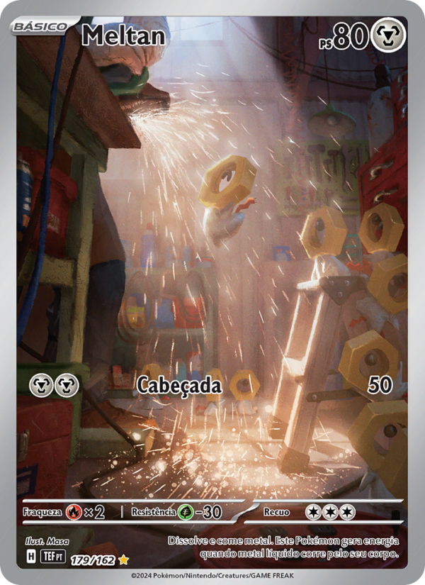 Meltan 179 — Forças Temporais (Portuguese Pokémon TCG card)