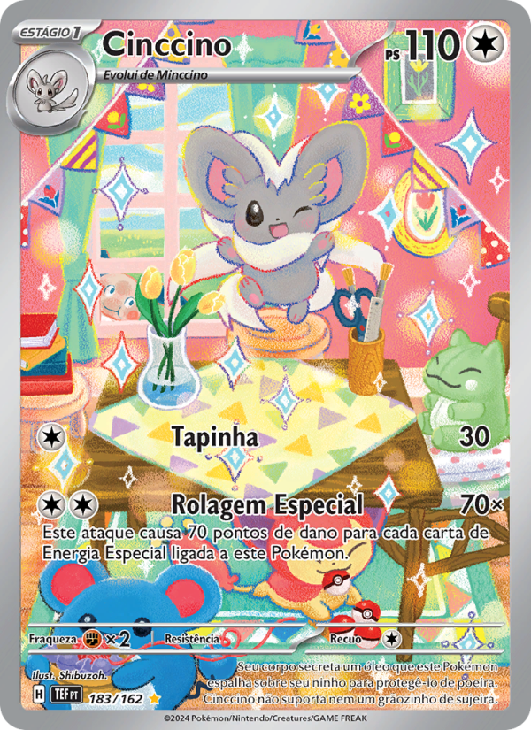 Cinccino 183 — Forças Temporais (Portuguese Pokémon TCG card)