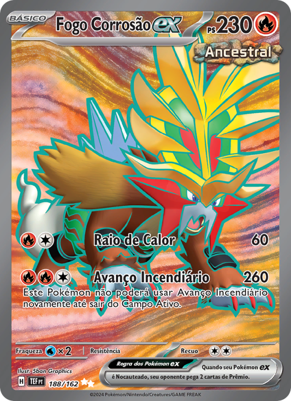 Fogo Corrosão ex 188 — Temporal Forces (Portuguese Pokémon TCG card)