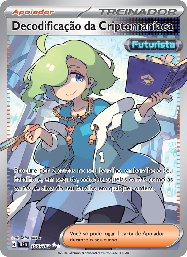 Decodificação da Criptomaníaca 198 — Forças Temporais (Portuguese Pokémon TCG card)