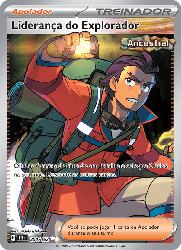 Liderança do Explorador 200 — Temporal Forces (Portuguese Pokémon TCG card)
