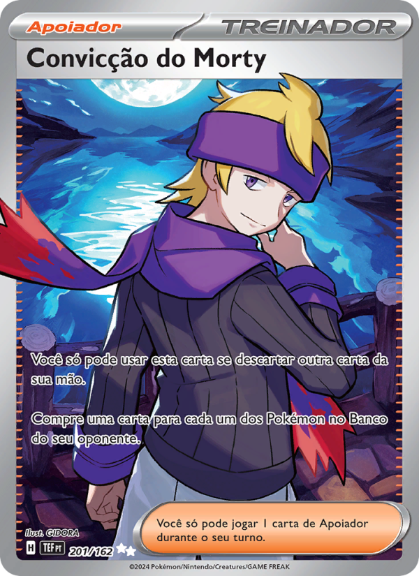 Convicção do Morty 201 — Forças Temporais (Portuguese Pokémon TCG card)