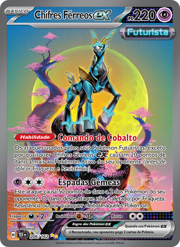Chifres Férreos ex 206 — Forças Temporais (Portuguese Pokémon TCG card)