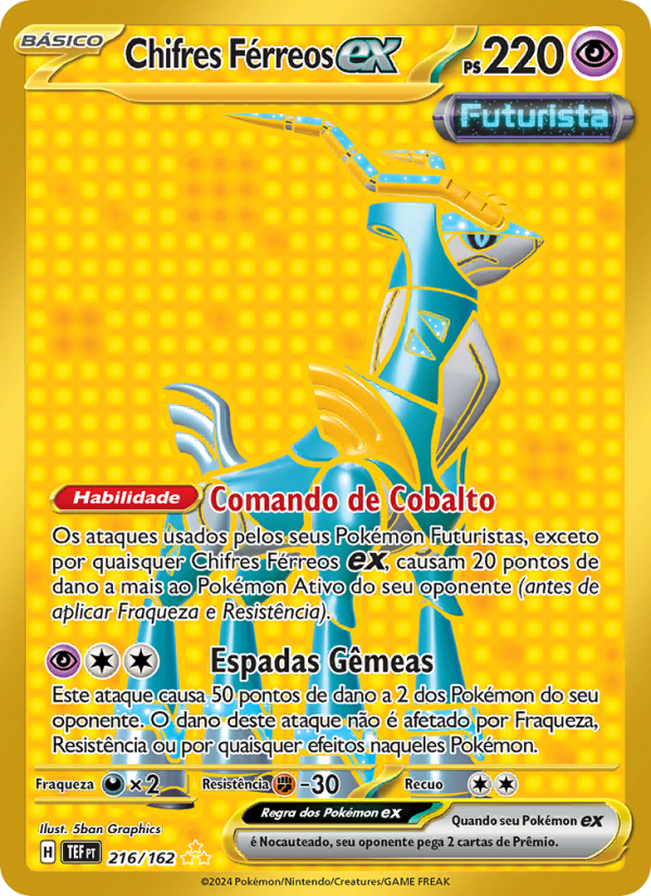 Chifres Férreos ex 216 — Forças Temporais (Portuguese Pokémon TCG card)