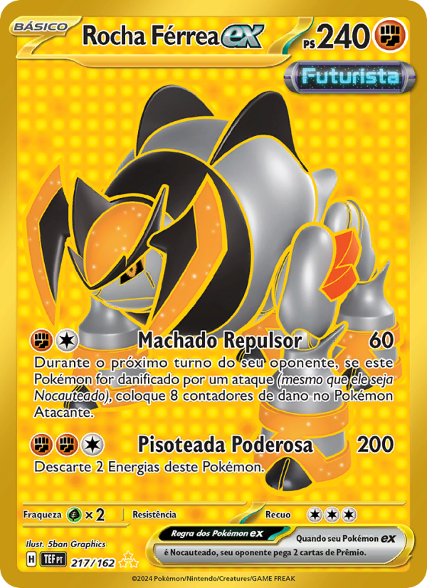 Rocha Férrea ex 217 — Forças Temporais (Portuguese Pokémon TCG card)