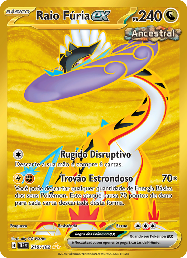 Raio Fúria ex 218 — Forças Temporais (Portuguese Pokémon TCG card)