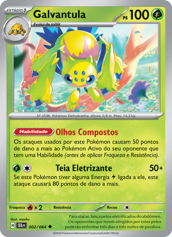Galvantula 002 — Fábulas Nebulosas (Portuguese Pokémon TCG card)