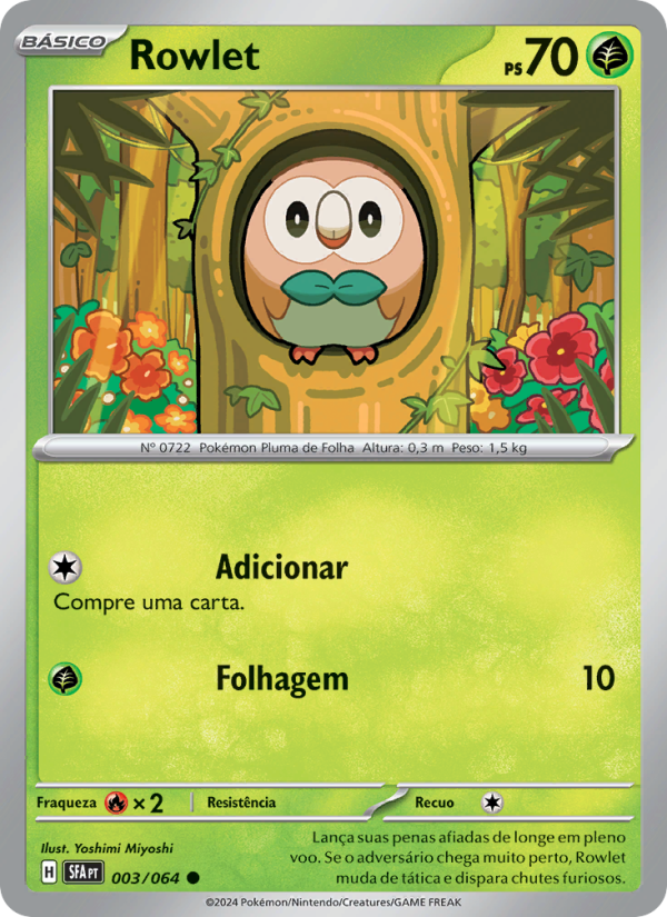 Rowlet 003 — Fábulas Nebulosas (Portuguese Pokémon TCG card)