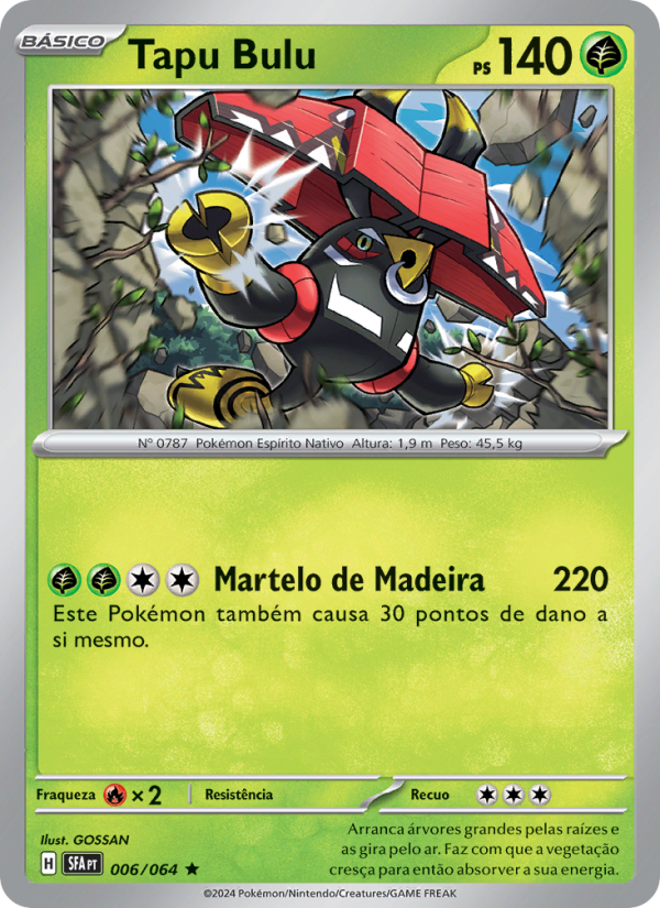 Tapu Bulu 006 — Fábulas Nebulosas (Portuguese Pokémon TCG card)