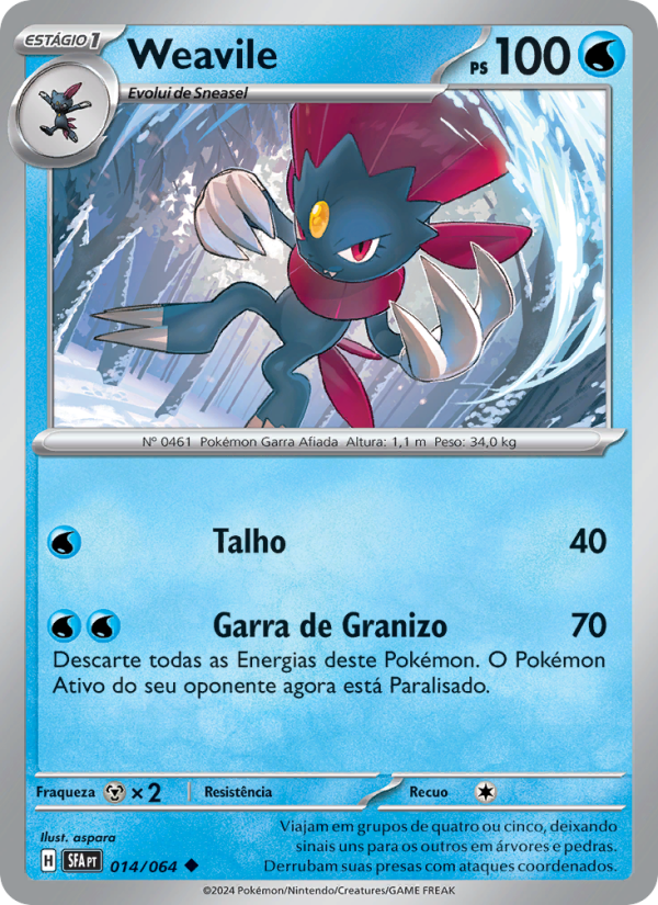 Weavile 014 — Fábulas Nebulosas (Portuguese Pokémon TCG card)