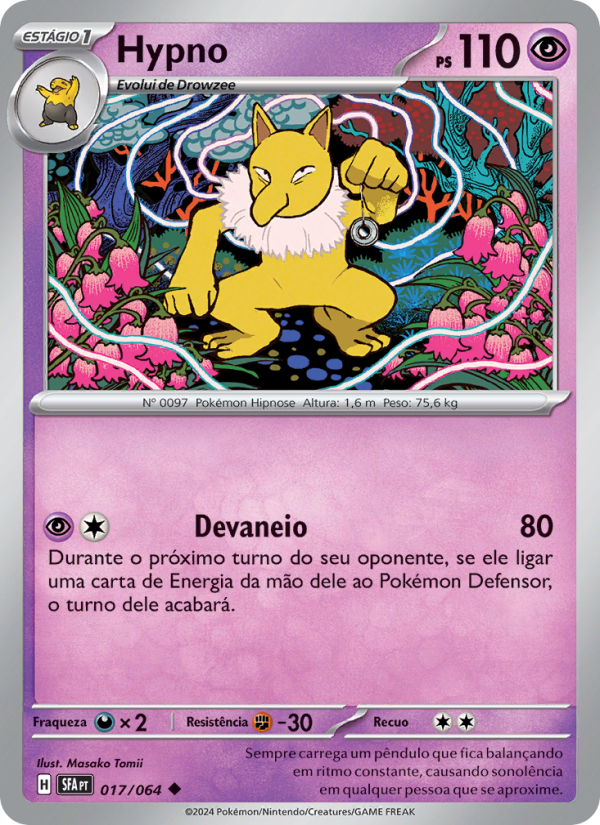 Hypno 017 — Nebel der Sagen (Portuguese Pokémon TCG card)