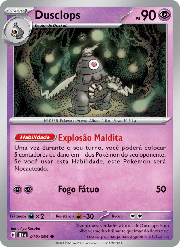 Dusclops 019 — Fábulas Nebulosas (Portuguese Pokémon TCG card)