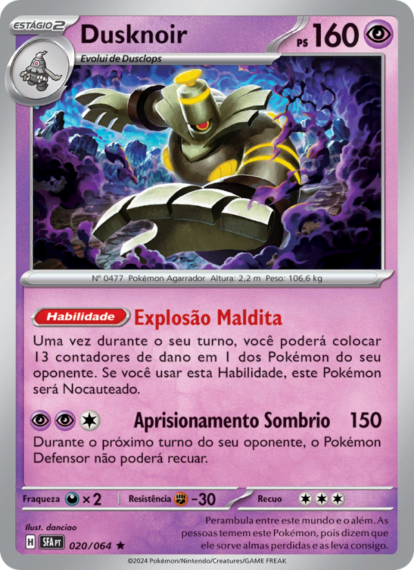 Dusknoir 020 — Fábulas Nebulosas (Portuguese Pokémon TCG card)