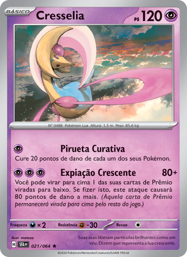 Cresselia 021 — Fábulas Nebulosas (Portuguese Pokémon TCG card)