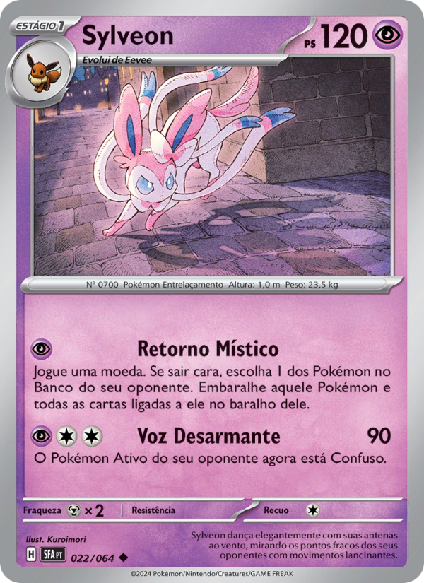 Sylveon 022 — Fábulas Nebulosas (Portuguese Pokémon TCG card)