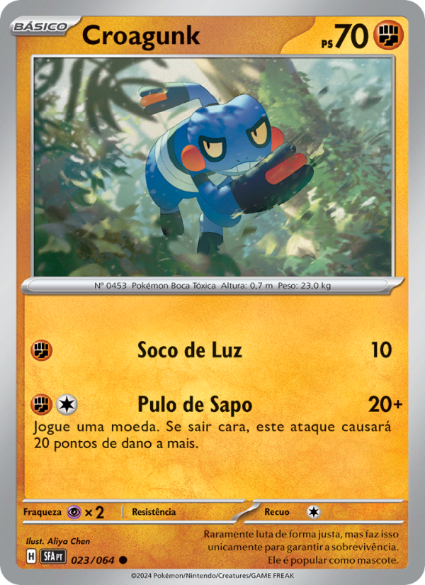 Croagunk 023 — Fábulas Nebulosas (Portuguese Pokémon TCG card)