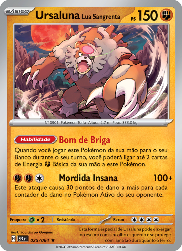 Ursaluna Lua Sangrenta 025 — Fábulas Nebulosas (Portuguese Pokémon TCG card)
