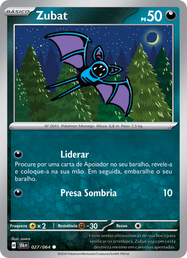 Zubat 027 — Fábulas Nebulosas (Portuguese Pokémon TCG card)
