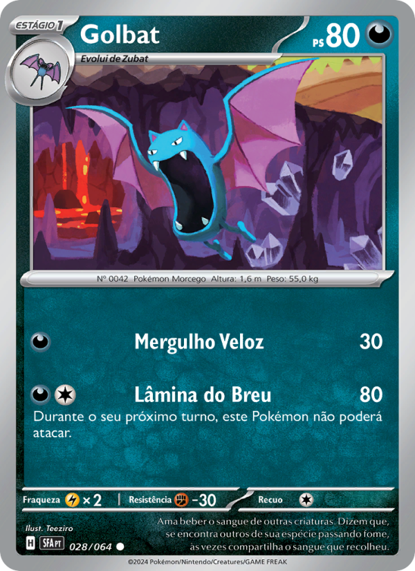 Golbat 028 — Fábulas Nebulosas (Portuguese Pokémon TCG card)
