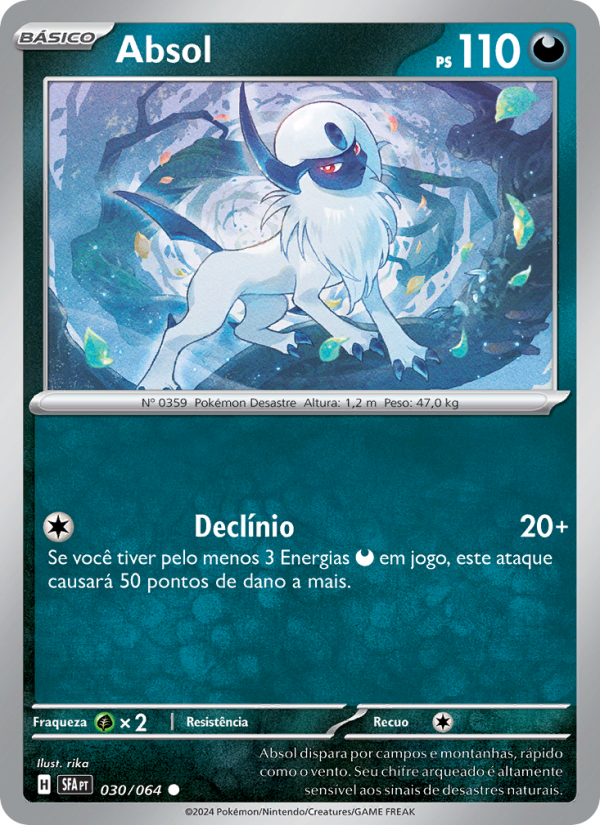 Absol 030 — Fábulas Nebulosas (Portuguese Pokémon TCG card)