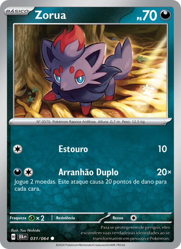 Zorua 031 — Fábulas Nebulosas (Portuguese Pokémon TCG card)