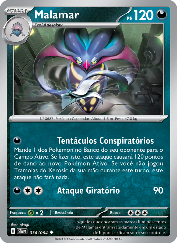 Malamar 034 — Fábulas Nebulosas (Portuguese Pokémon TCG card)