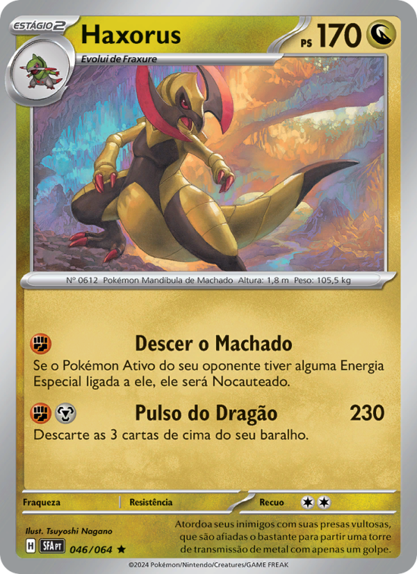 Haxorus 046 — Fábulas Nebulosas (Portuguese Pokémon TCG card)