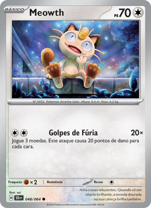 Meowth 048 — Fábulas Nebulosas (Portuguese Pokémon TCG card)
