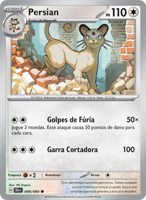 Persian 049 — Fábulas Nebulosas (Portuguese Pokémon TCG card)