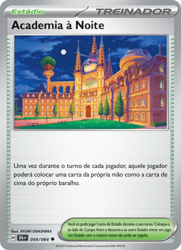 Academia à Noite 054 — Fábulas Nebulosas (Portuguese Pokémon TCG card)