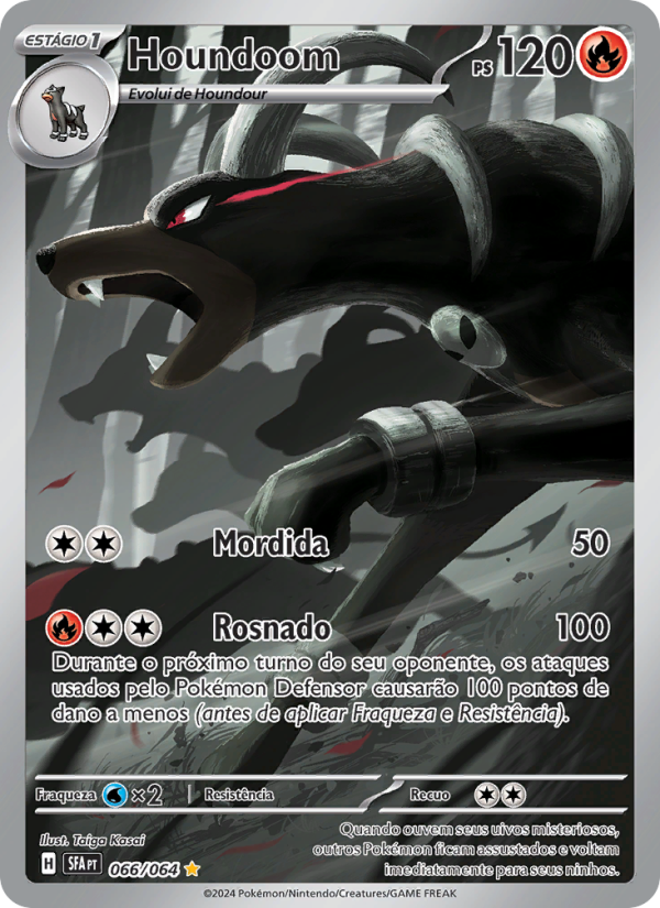 Houndoom 066 — Fábulas Nebulosas (Portuguese Pokémon TCG card)