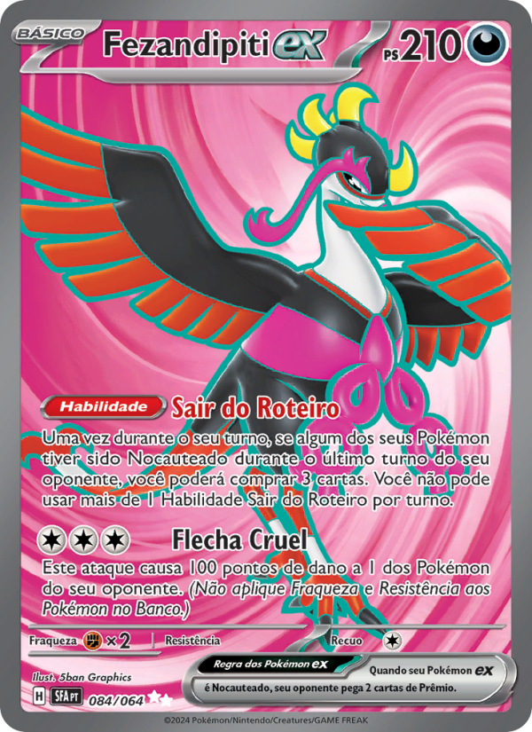 Fezandipiti ex 084 — Fábulas Nebulosas (Portuguese Pokémon TCG card)