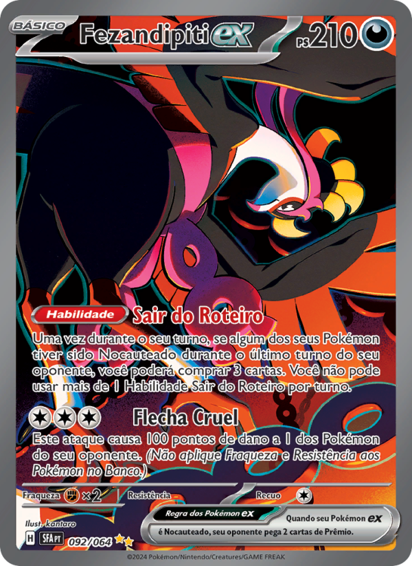 Fezandipiti ex 092 — Fábulas Nebulosas (Portuguese Pokémon TCG card)