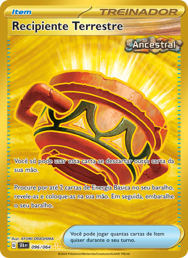 Recipiente Terrestre 096 — Fábulas Nebulosas (Portuguese Pokémon TCG card)