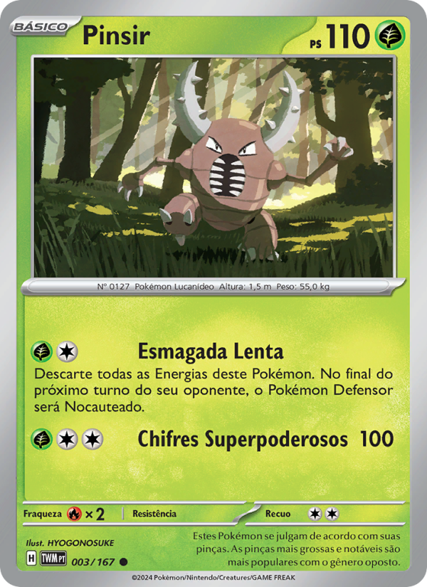 Pinsir 003 — Máscaras do Crepúsculo (Portuguese Pokémon TCG card)